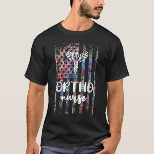 Ortho Nurse Us Flag Orthopädische Krankenschwester T-Shirt