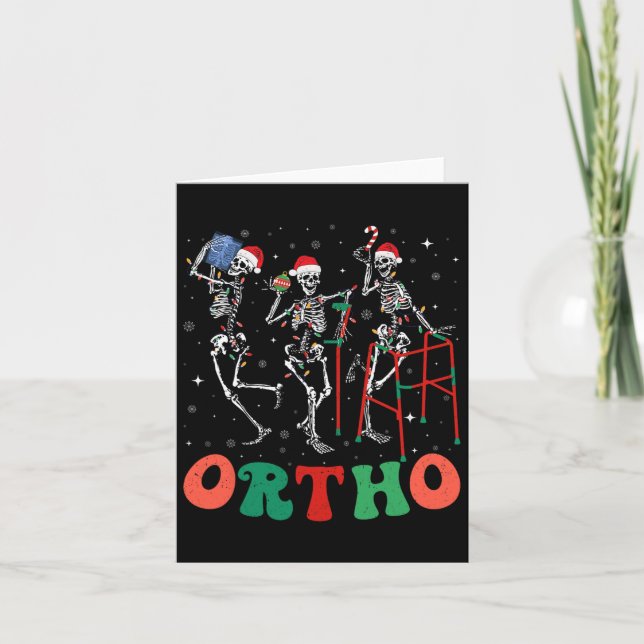 Ortho Squad Dancing Skelette Weihnachten Orthopädi Karte (Vorderseite)