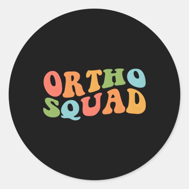 Ortho Squad Orthopädie Ärztin Krankenpflegerin Med Runder Aufkleber (Vorderseite)