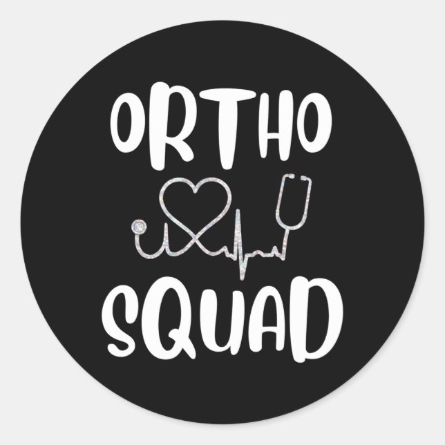 Ortho Squad Orthopädie Ärztin Krankenpflegerin Runder Aufkleber (Vorderseite)