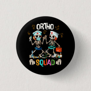 Ortho Squad Skelette Halloween Orthopädie nähren Button
