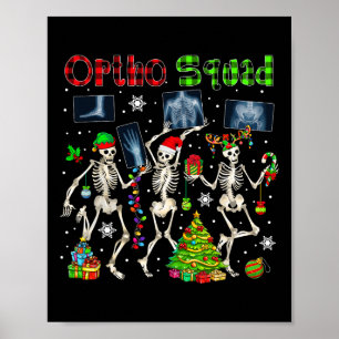 Ortho Squad Xmas Three Santa Reindeer Elf Röntgen Poster