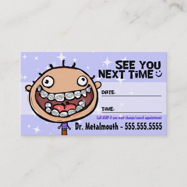 Orthodontist.Braces.Dental.Appointment Erinnerung Terminkarte (Vorderseite)