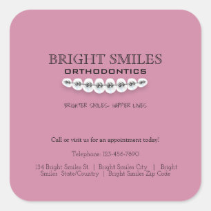 Orthodontist Orthodontie Business Promo-Aufkleber Quadratischer Aufkleber