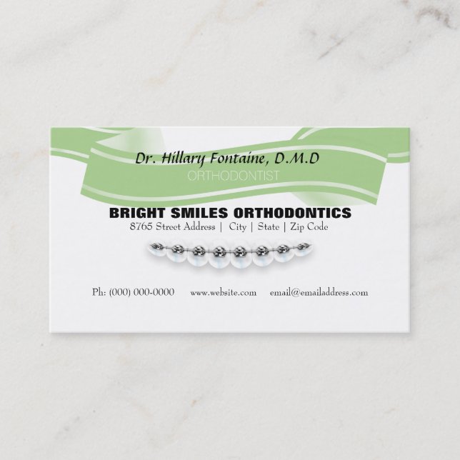 Orthodontist-Visitenkarte mit Verabredungs-Karte Terminkarte (Vorderseite)