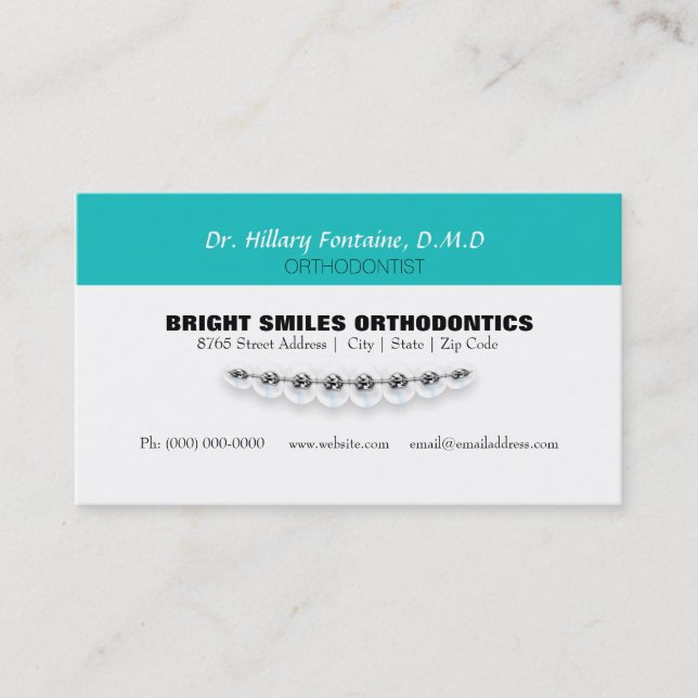 Orthodontist-Visitenkarte mit Verabredungs-Karte Terminkarte (Vorderseite)
