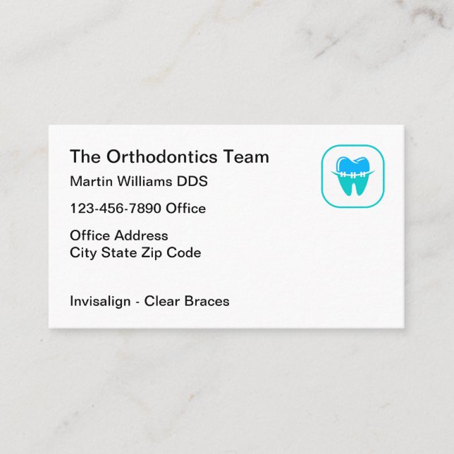 Orthodontiste brasse Thème Logo Cartes de visite (Devant)