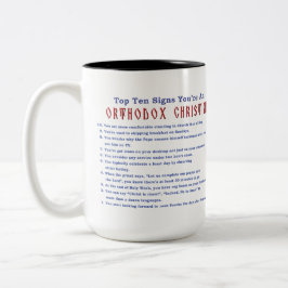 Orthodox Christlich Top 10 Zeichen Zwei-Töne 15oz  Zweifarbige Tasse