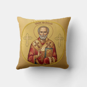 Orthodox-Ikone des Heiligen Nikolaus T-Shirt Kissen