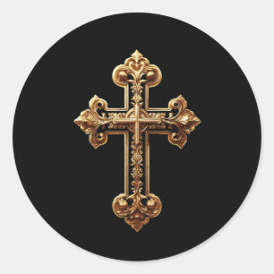 Orthodox Kreuz Runder Aufkleber