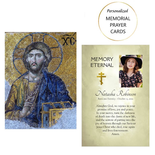 Orthodoxe Christliche Beerdigung Jesus Icon Gebet  Platzkarte (Von Creator hochgeladen)