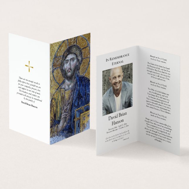 Orthodoxe Christliche Foto Gedenkstätte Vielen Dan Visitenkarten (Innenseite und Außenseite)