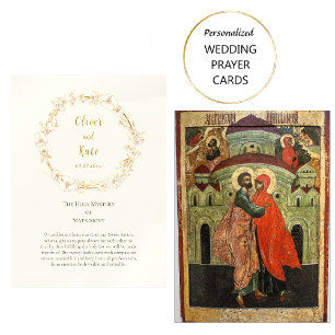 Orthodoxe christliche Hochzeitsgebetskarte Platzkarte