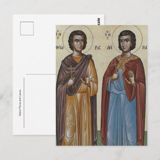 Orthodoxe christliche Ikone der Heiligen Florus un Postkarte