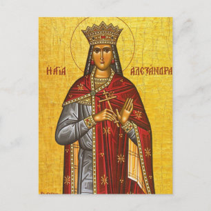 Orthodoxe christliche Ikone der Hl. Alexandra der  Postkarte