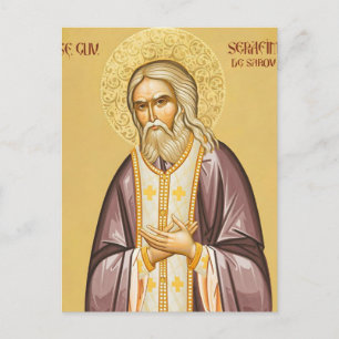 Orthodoxe christliche Ikone des hl. Seraphim von S Postkarte
