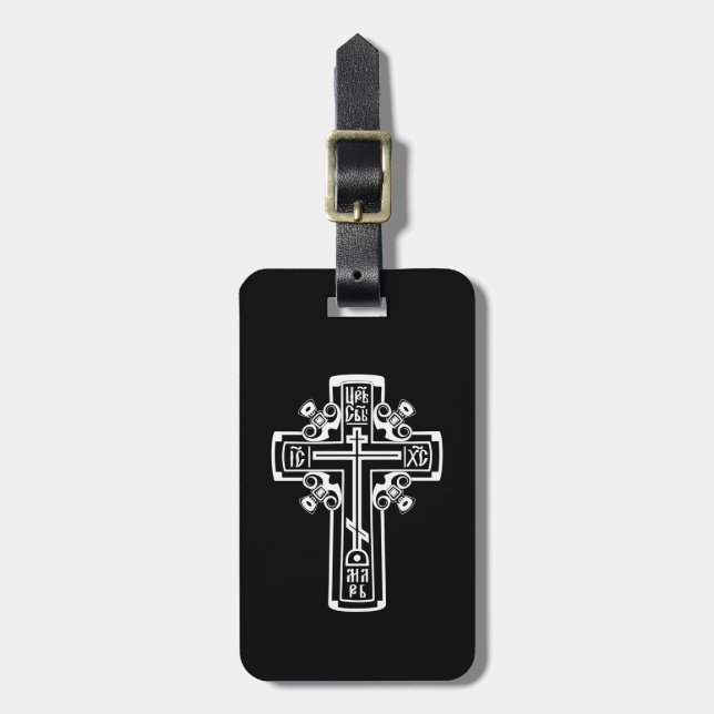 Orthodoxe Christliches Kreuz Gepäckanhänger (Vorderseite vertikal)