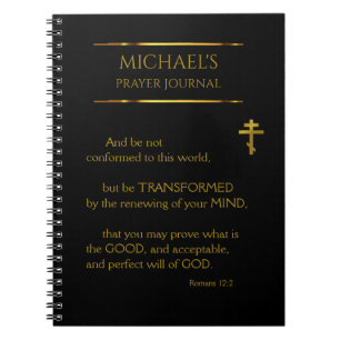Orthodoxe Christliches Schwarz-Gold-Gebet-Journal Notizblock
