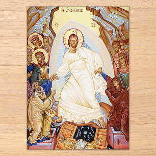 Orthodoxe Ikone der Anastasis Auferstehung Acryleinladungen