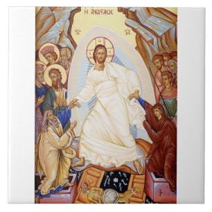 Orthodoxe Ikone der Anastasis Auferstehung Fliese