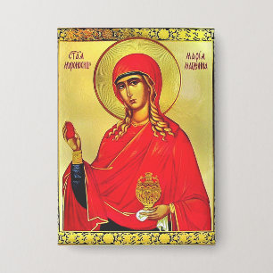 Orthodoxe Ikone der heiligen Maria Magdalena Button