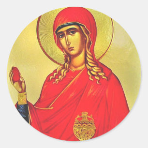 orthodoxe Ikone der heiligen Maria Magdalena Runder Aufkleber