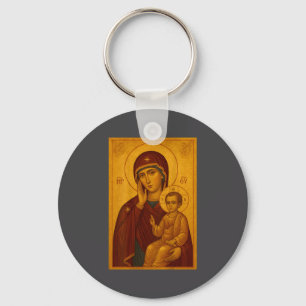 Orthodoxe Ikone der Theotokos und des Baby Jesus C Schlüsselanhänger