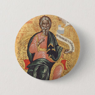 Orthodoxe Ikone des heiligen Apostels Andreas Button