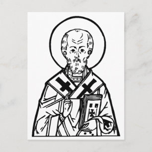 Orthodoxe Ikone des heiligen Nikolaus des Wundertä Postkarte