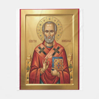 orthodoxe Ikone des Heiligen Nikolaus Fleecedecke