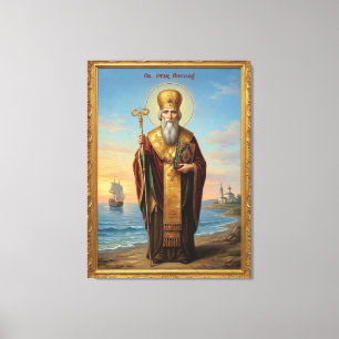 Orthodoxe Ikone des Heiligen Nikolaus Leinwanddruck