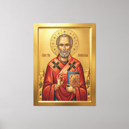 Orthodoxe Ikone des Heiligen Nikolaus Leinwanddruck