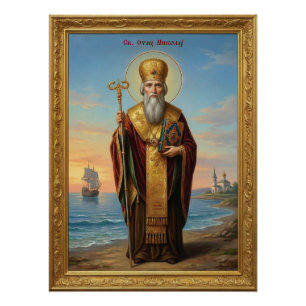 Orthodoxe Ikone des Heiligen Nikolaus Poster