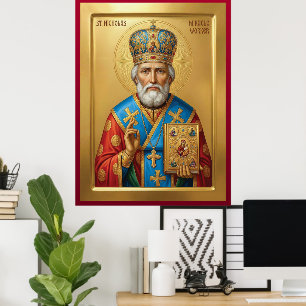 Orthodoxe Ikone des Heiligen Nikolaus Poster