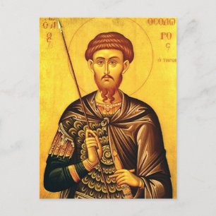 orthodoxe Ikone des heiligen Theodor Tiron Postkarte