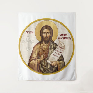 Orthodoxe Ikone Johannes des Täufers Wandteppich