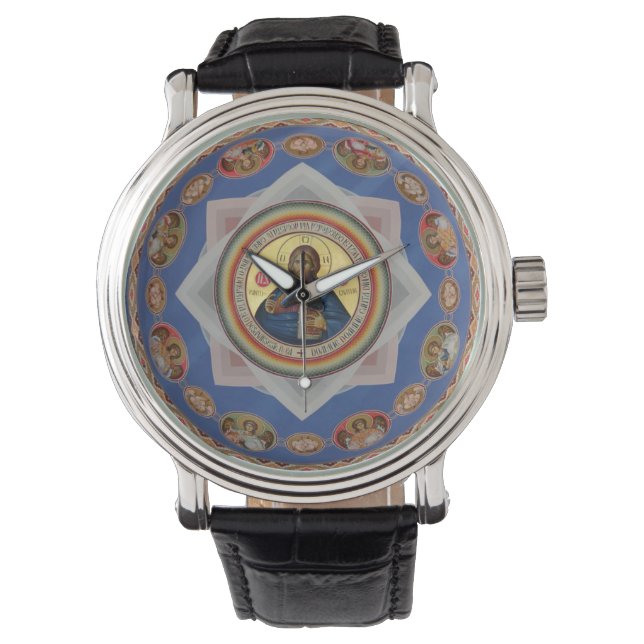 orthodoxe Ikone Kirche Heilige Heilige Armbanduhr (Vorderseite)