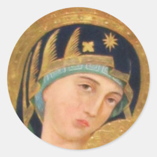 Orthodoxe IKONE ruhiges Madonna Runder Aufkleber