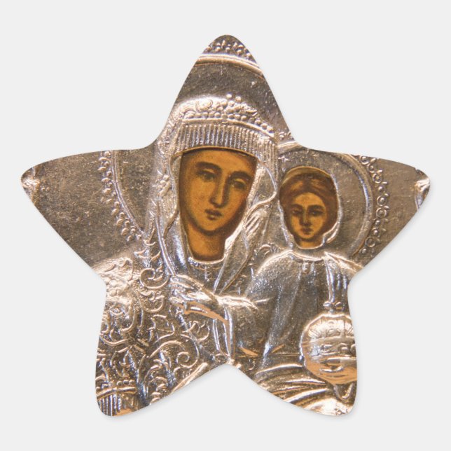 Orthodoxe Ikone Stern-Aufkleber (Vorderseite)