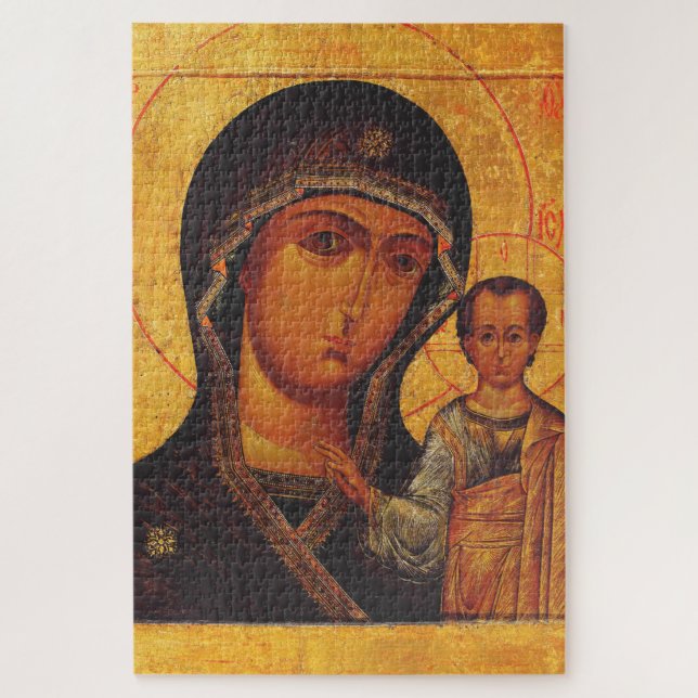 Orthodoxe Ikone Unsere Liebe Frau von Kasan (Vertikal)