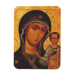 Orthodoxe Ikone Unsere Liebe Frau von Kasan Magnet