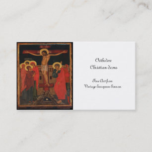 Orthodoxe Ikone von Jesus auf dem Kreuz Visitenkarte