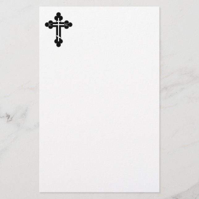 Orthodoxe Kreuz Briefpapier (Vorderseite)