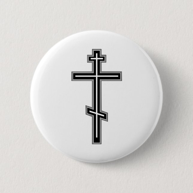 Orthodoxe Kreuz Button (Vorderseite)