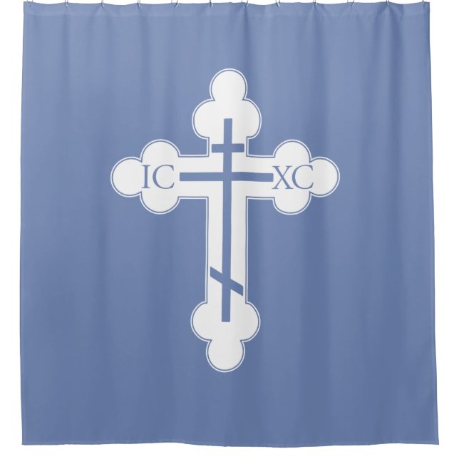 Orthodoxe Kreuz Duschvorhang (Vorderseite)