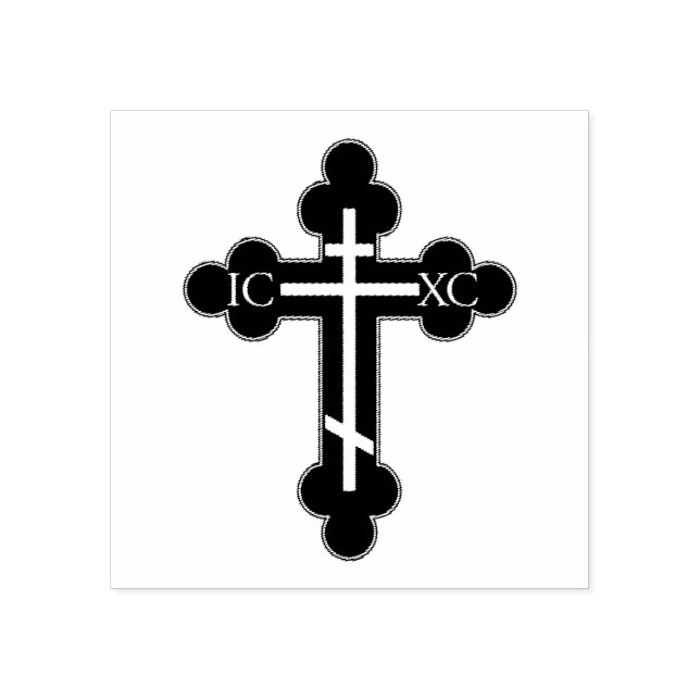 Orthodoxe Kreuz Gummistempel (Prägung)