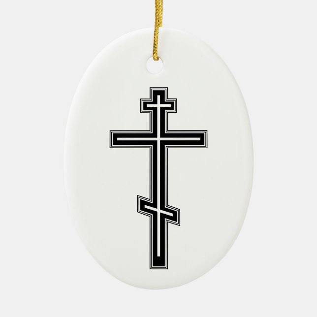 Orthodoxe Kreuz Keramik Ornament (Vorne)