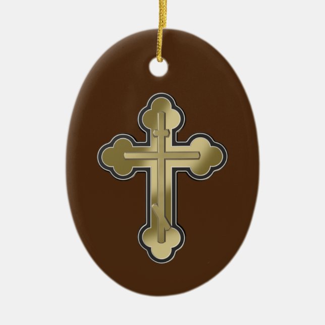 Orthodoxe Kreuz Keramik Ornament (Vorne)