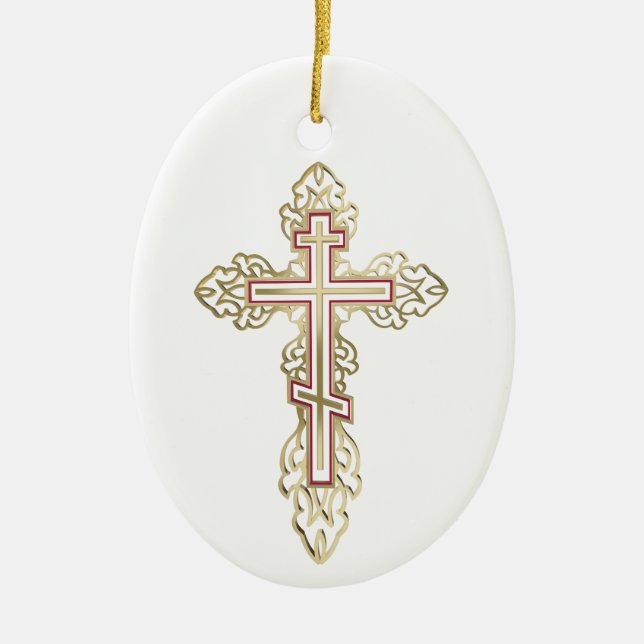 Orthodoxe Kreuz Keramik Ornament (Vorne)