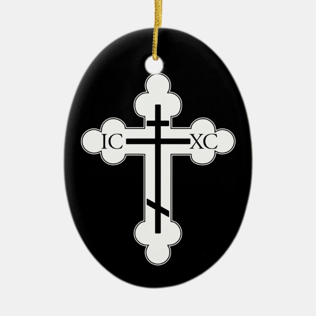 Orthodoxe Kreuz Keramikornament (Vorne)